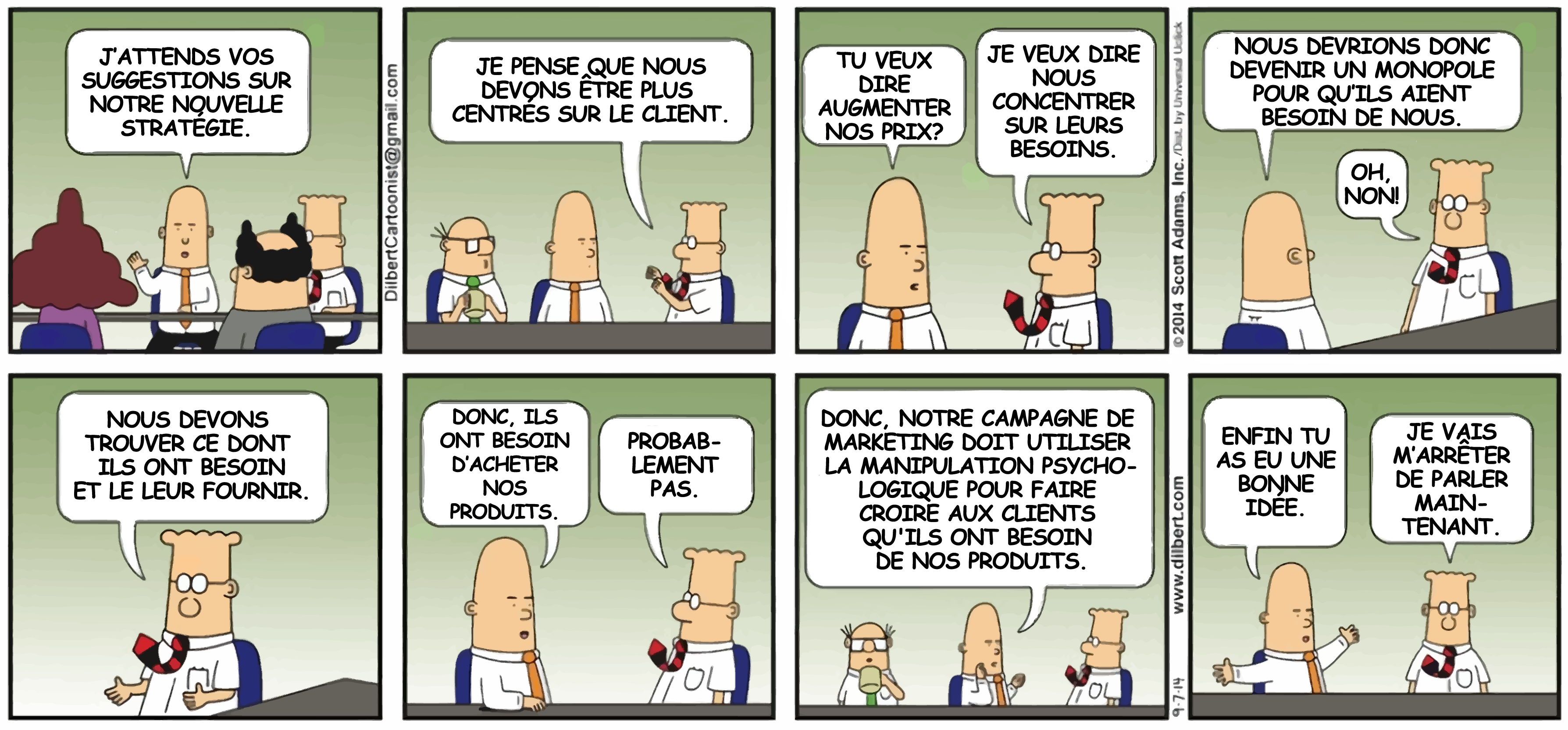 Focus on the customer Dilbert comic